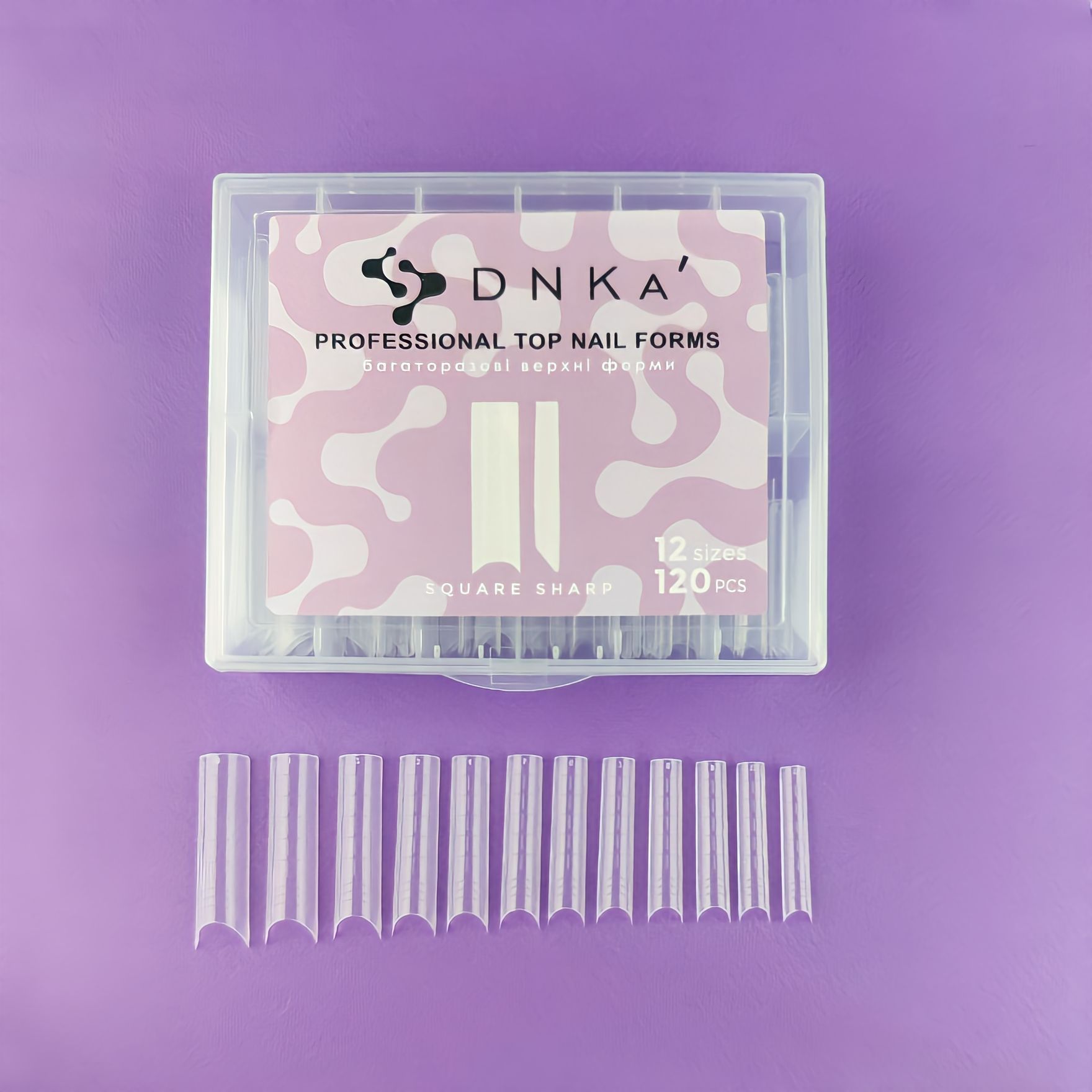 PROFESSIONAL TOP NAIL FORMS "DNKa", SQUARE SHARP 120pcs — Професійний догляд для чоловіків, 120pcs