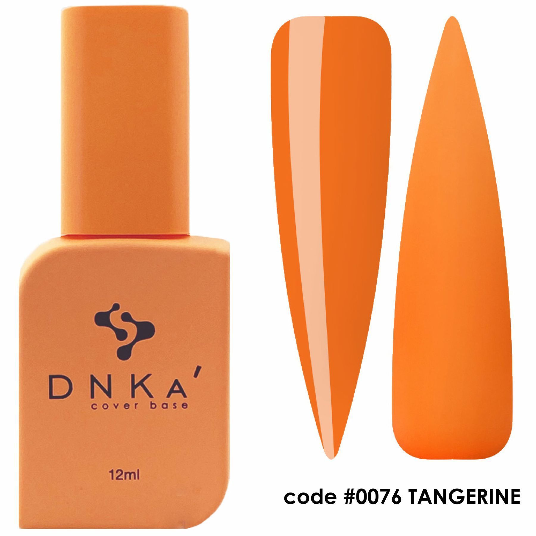 RUBBER BASE FRENCH NEW FORMULA "DNKa" (cover), 12 ml #0076 Tangerine — Професійний догляд для чоловіків, 12 ml