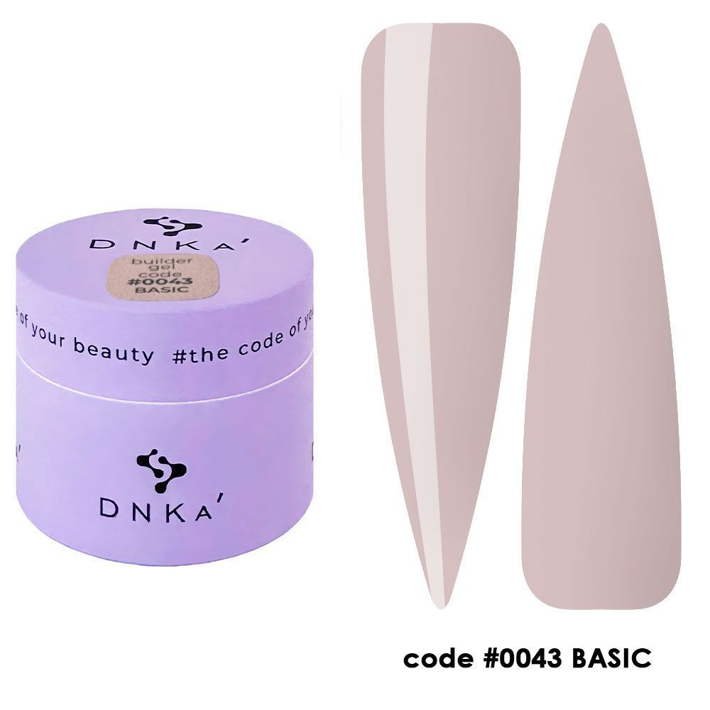 BUILDER GEL NEW FORMULA "DNKa", 30 ml #0043 Basic — Професійний догляд для чоловіків, 30 ml