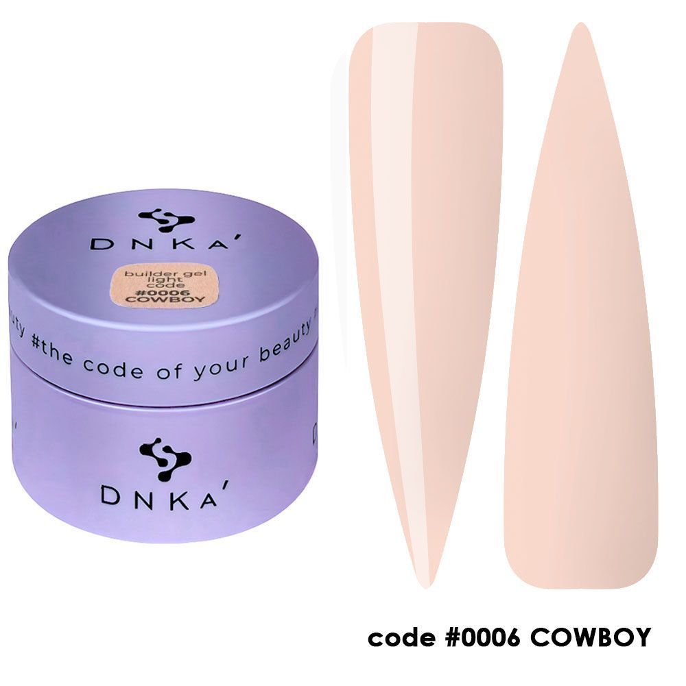 BUILDER GEL LIGHT "DNKa", 30 ml #0006 Cowboy — Професійний догляд для чоловіків, 30 ml
